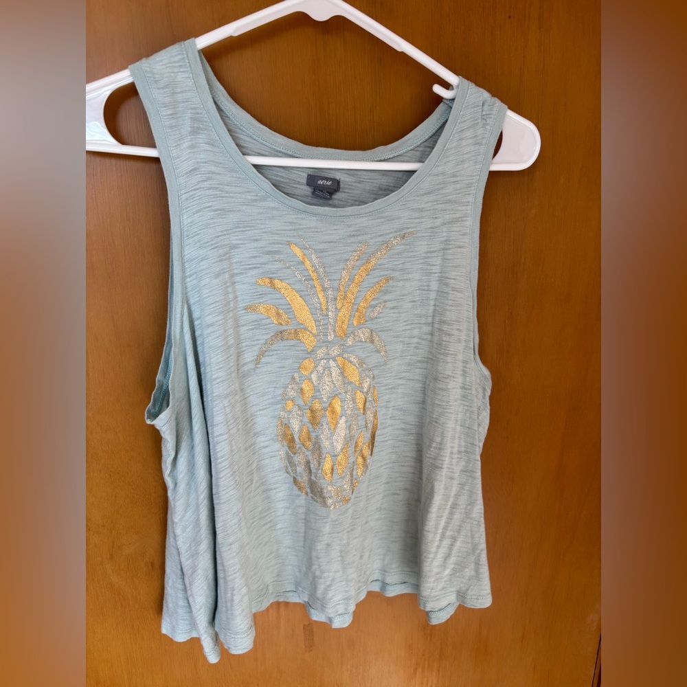 Aerie Crop Top Pineapple Tank